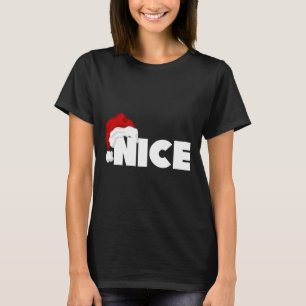 Naughty eller Nice Matchande jultomten T Shirt