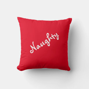 Naughty eller Nice Mood Red Dekorativ kudde