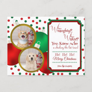 Naughty eller Nice-Notecard Helg Vykort