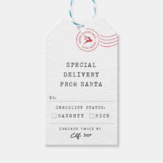 Naughty eller Nice - Officiell North Pole Mail - Presentetikett