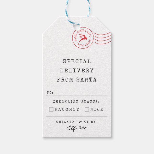 Naughty eller Nice - Officiell North Pole Mail - Presentetikett (Framsidan)