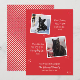 Naughty eller Nice Pet Funny julkort