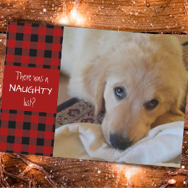Naughty eller Nice Red Plade GLAD HELG Julkort