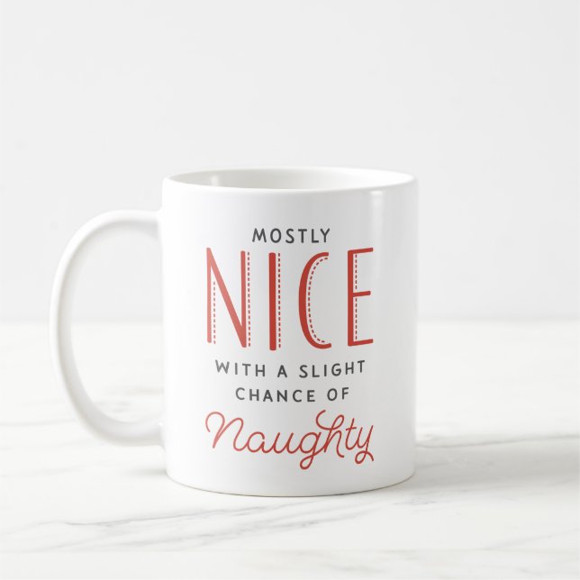 Naughty eller Nice Roliga meningar jul Kaffemugg (Vänster)