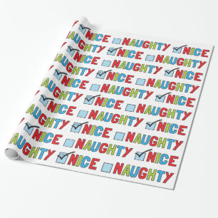 Naughty eller Nice Roligt Jul Wrapping Papper Presentpapper