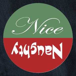 Naughty eller Nice Runt Klistermärke