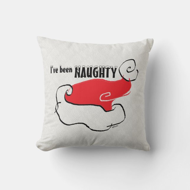 Naughty eller Nice Santa Hat Kudde (Framsida)