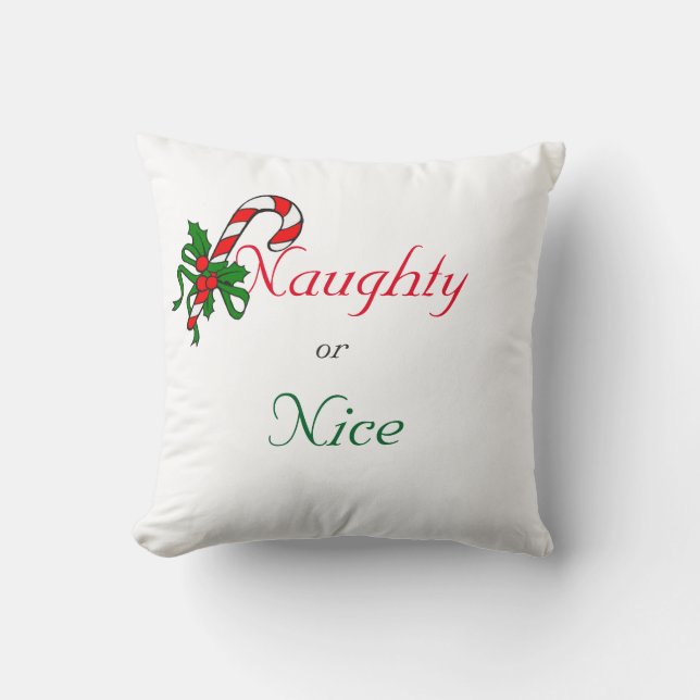 Naughty eller nice Santa Jag kan förklara helgdag  Kudde (Framsida)