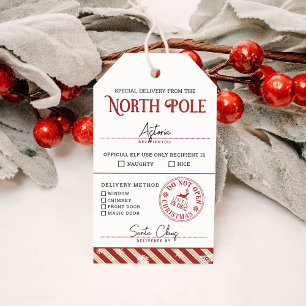 Naughty eller Nice Santa Speciell Delivery Naughty Presentetikett