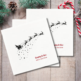 Naughty eller nice Santa's Sleigh Reindeer Pappersservett