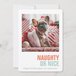 Naughty eller Nice Simple Pet Helgdag Photo Julkort