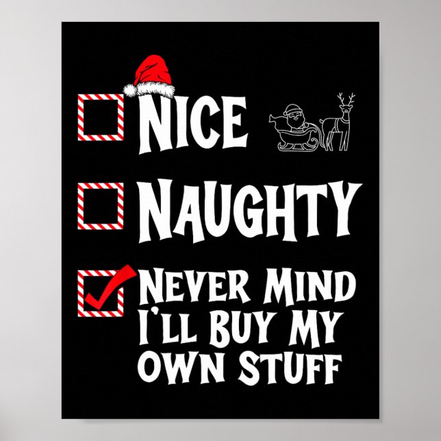 Naughty eller Nice - tänk om jag inte vill köpa mi Poster (Framsidan)