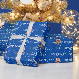NAUGHTY- ELLER NICE-text med Pepparkaksgubbe Presentpapper
