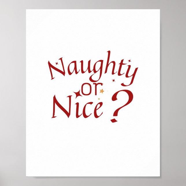Naughty eller Nice? - Typografi för uppspelning av Poster (Framsidan)