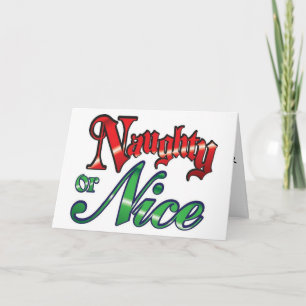NAUGHTY ELLER NICE-U KNOW SOM "I" FÖREFER=CHRISTMA HELGKORT