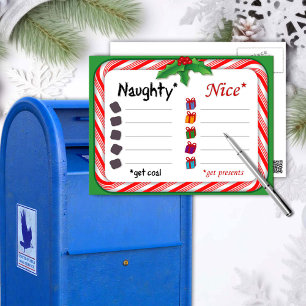 Naughty eller Nice-vykort Helg Vykort