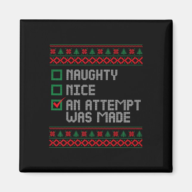 Naughty eller Snygg man försökte göra Christma Magnet (Framsidan)