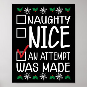 Naughty eller Snygg man försökte göra Christma Poster