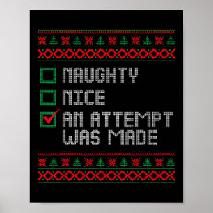 Naughty eller Snygg man försökte göra Christma Poster