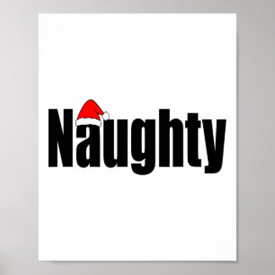 Naughty eller Snygg matchning av julfamiljen Xm Poster