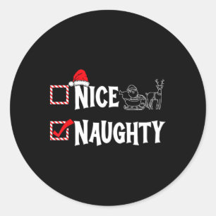 Naughty eller Trevlig jullista Naughty Runt Klistermärke