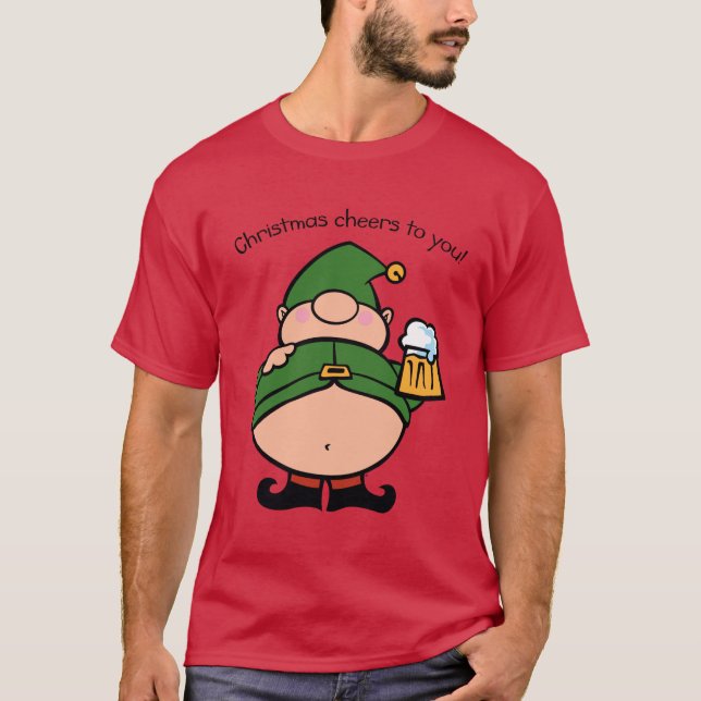 Naughty Elves Beer T-Shirt (Framsida)