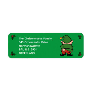 Naughty Elves Itch Julafton Return-adressetikett Returadress Etikett