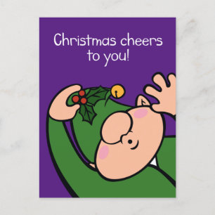 Naughty Elves Mistletoe julvykort Helg Vykort