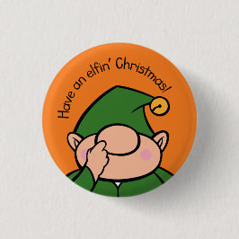 Naughty Elves Picker jul Badge Knapp