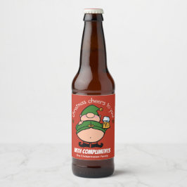Naughty Elves Red jul Beer Label Ölflaska Etikett