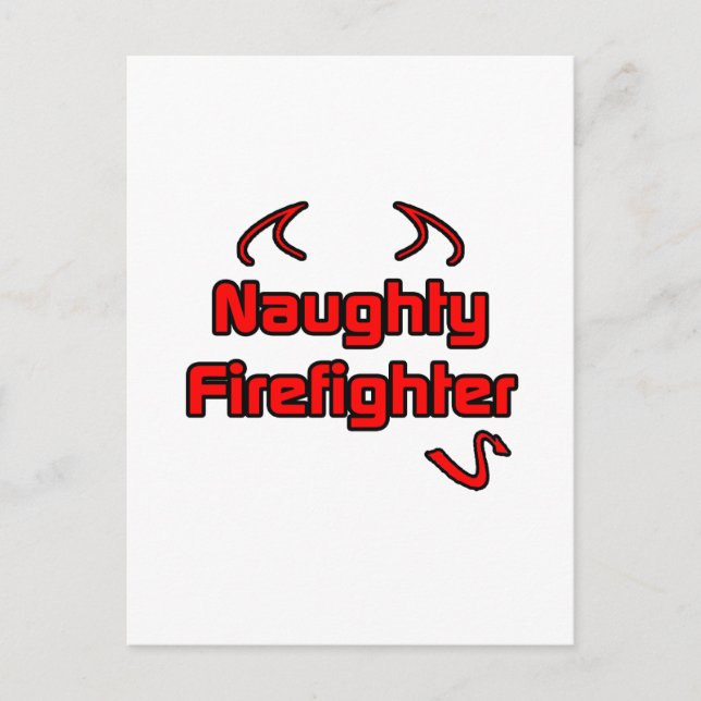 Naughty Firefighter Vykort (Framsida)