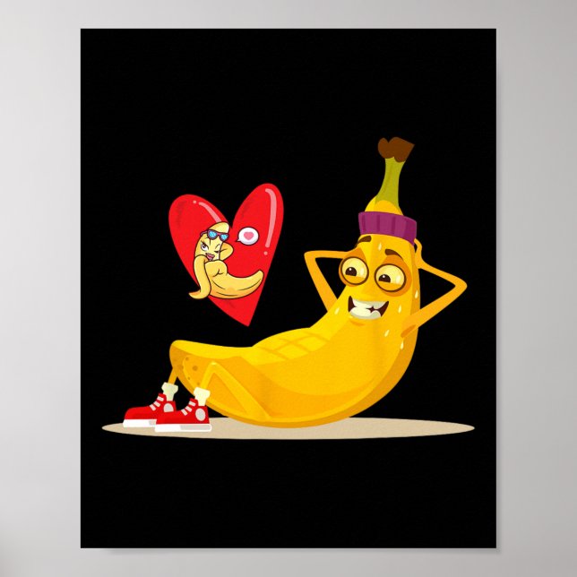 Naughty Fruit Funny Banana som gör upp-runch för Poster (Framsidan)