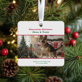 Naughty Funny Dog Pet Photo Christmas Holiday Julgransprydnad Keramik