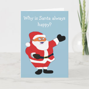 Naughty Girl Bad Santa Funny Joke Humor Roligt Helgkort