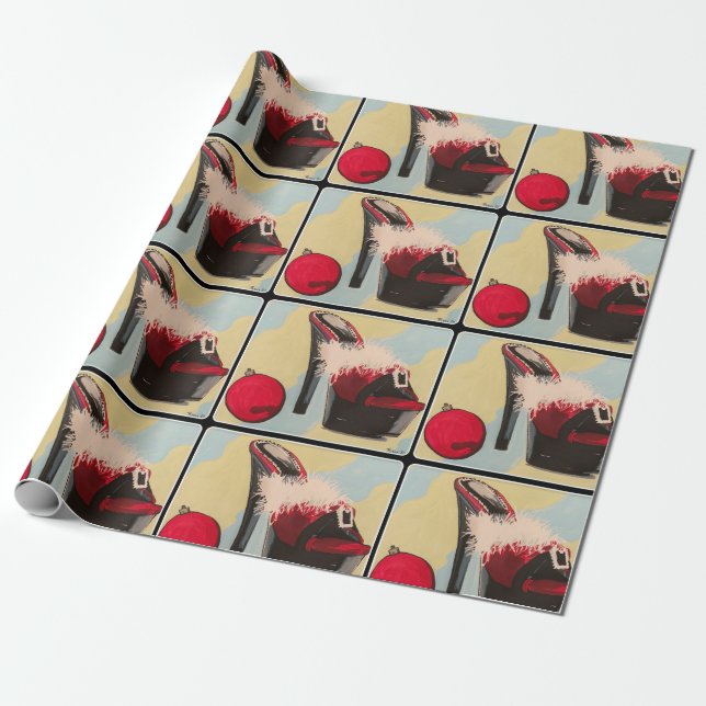 Naughty Girl jul 2020 Painting on a Presentpapper (Utrullad)