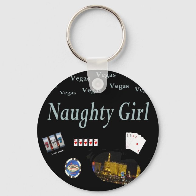 Naughty Girl Las Vegas Keychain Nyckelring (Framsida)