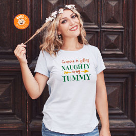 Naughty Gravid Meddelande jul T Shirt