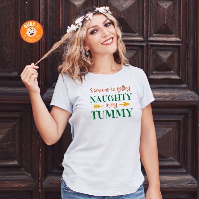 Naughty Gravid Meddelande jul T Shirt (Skapare uppladdad)