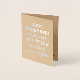 Naughty Groom och Groomsman Frieri avtal Folierat Kort