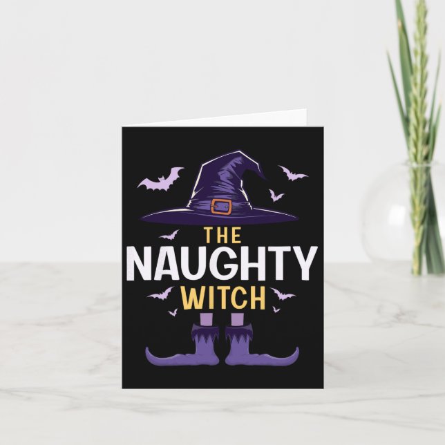 Naughty Halloween Witch Group Matching Costume Kort (Framsida)