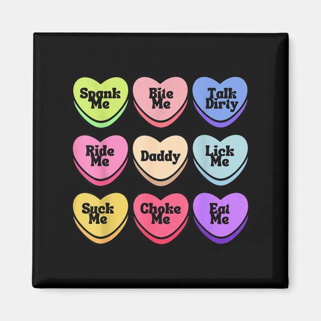 Naughty Heart Candy Daddy Spank Me Adult Humor Cou Magnet (Framsidan)