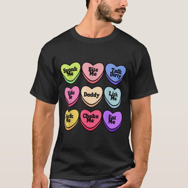 Naughty Heart Candy Daddy Spank Me Adult Humor Cou T Shirt (Framsida)