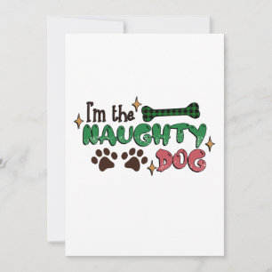 Naughty Hund jul Tack Kort