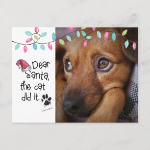 Naughty Hund, kära Santa Brev, Foto Hund Namn Helg Vykort
