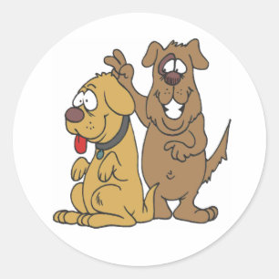 Naughty Hund Sticker Runt Klistermärke