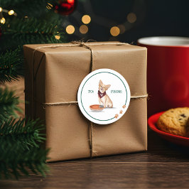 Naughty Hund Watercolor Chihuahua Eats Pumpkin Paj Runt Klistermärke