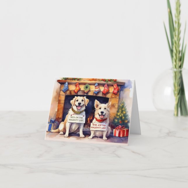Naughty Hundar julkort Helgkort (Framsida)