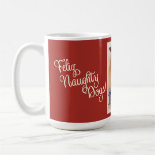 Naughty Hundar Red jul Mugg