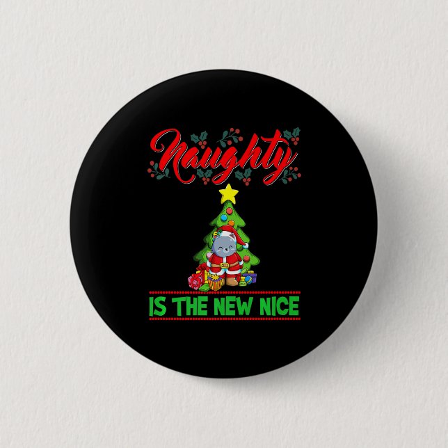 Naughty Is The New Nice Christmas Santa Xmas Premi Knapp (Framsida)