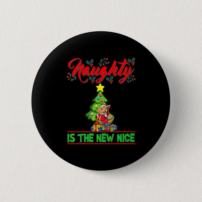Naughty Is The New Nice Christmas Santa Xmas Premi Knapp (Framsida)